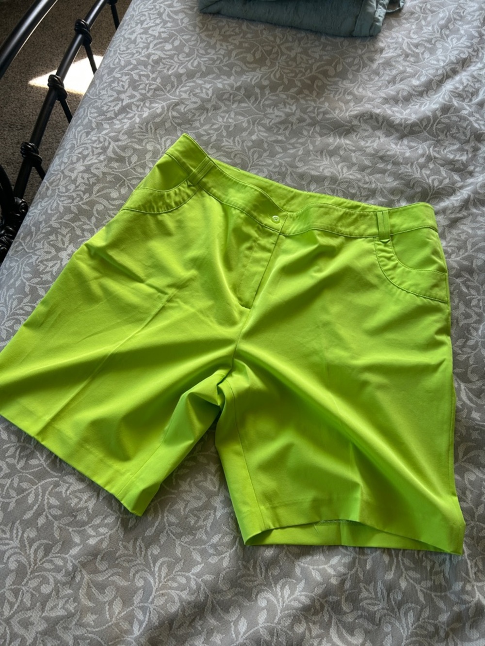 E P PRO Bright Lime Green Classic Golf Shorts